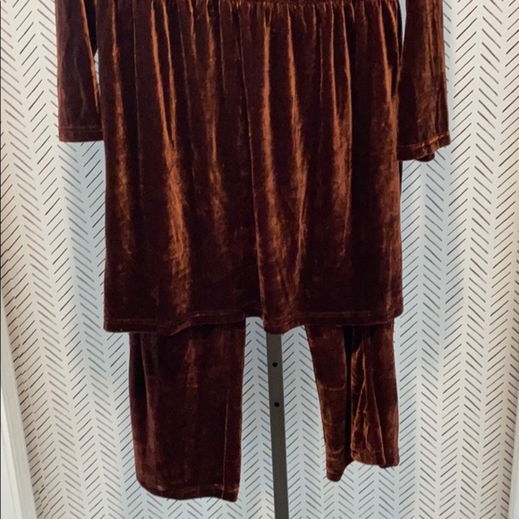 Women’s small rust color velvet outfit NWOT - Picture 3 of 16